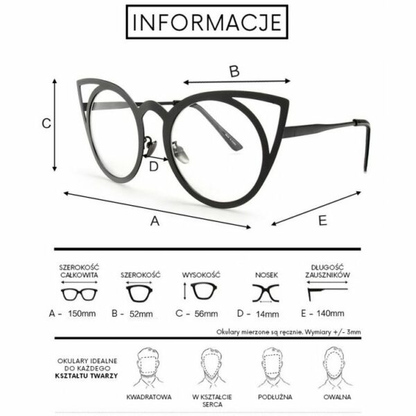 OKULARY "ROYAL CAT EYES" - BIAŁE Z NIEBIESKIM - obrazek 4