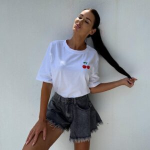 T-shirt overize wisienka